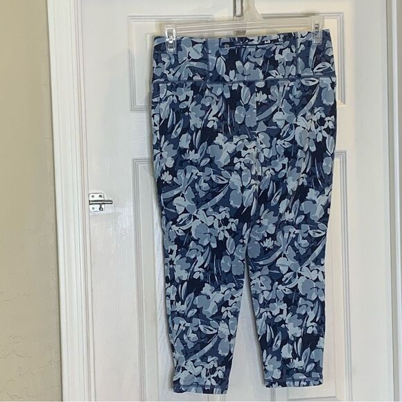 Weekends by Chicos Blue Floral Women's Leggings Size 1 Small - Picture 5 of 12